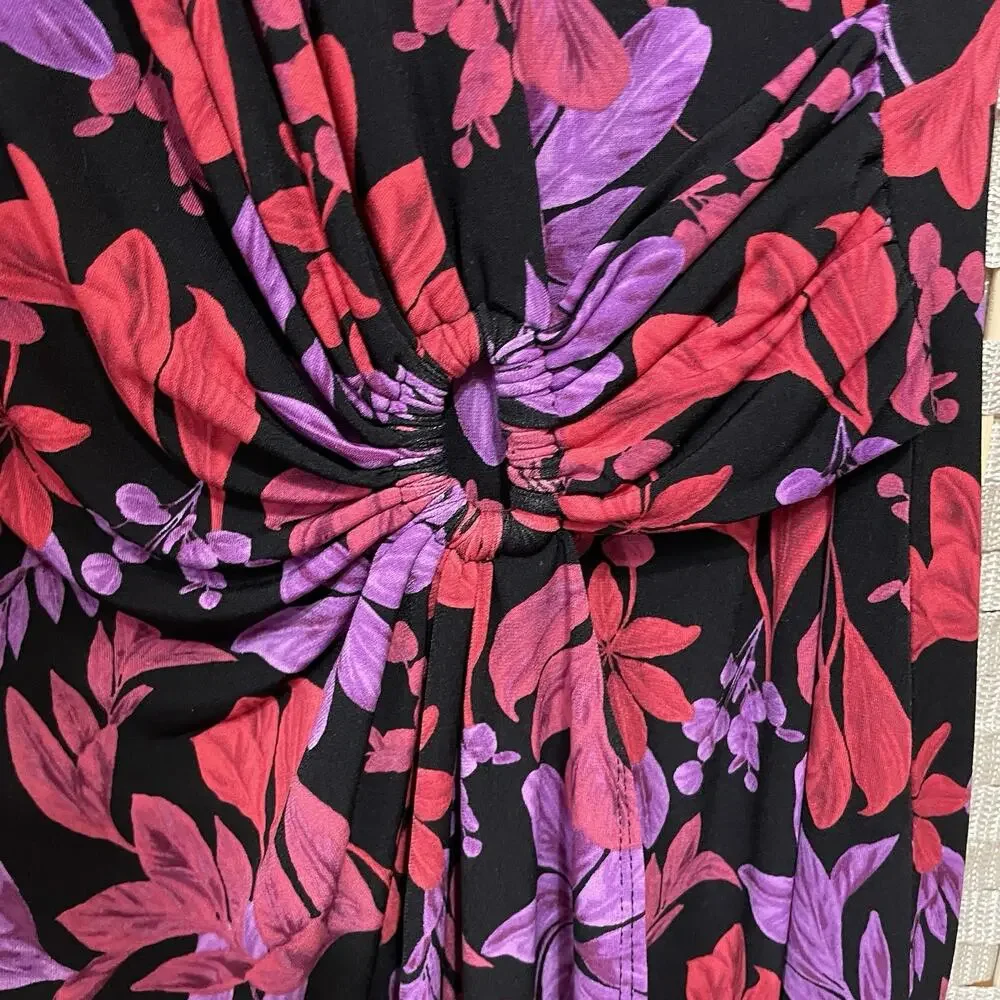 TOMMY BAHAMA Clara Faux Wrap Dress Size S Joyful Jewel Floral Slinky Knit EUC - Picture 6 of 11